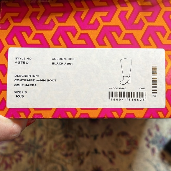 NIB Tory Burch Contraire 90mm Boot Golf Napa Black Size 10.5 Style 42750 - Picture 4 of 15